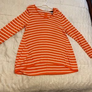 Orange and White striped sweater